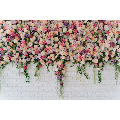 " Roses On Brick Wall "