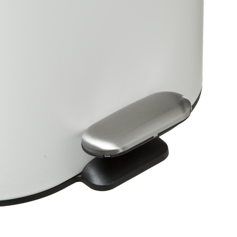 Siliflex Steel Step On Kitchen Trash Can - 6L, White