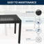 Très grande table de salle à manger extensible pour l'extérieur, très grande table de salle à manger en aluminium et métal de L 106 po x l 35 po pour 8 à 10 personnes