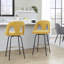 Tabouret de comptoir à hauteur fixe 26 po avec pieds en métal et repose-pieds rond Caden-113645464-113645461