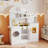 White Kids Play Kitchen Set, Pretend Wooden Kid Kitchen Playset Toy Kitchen With Kitchen Accessories