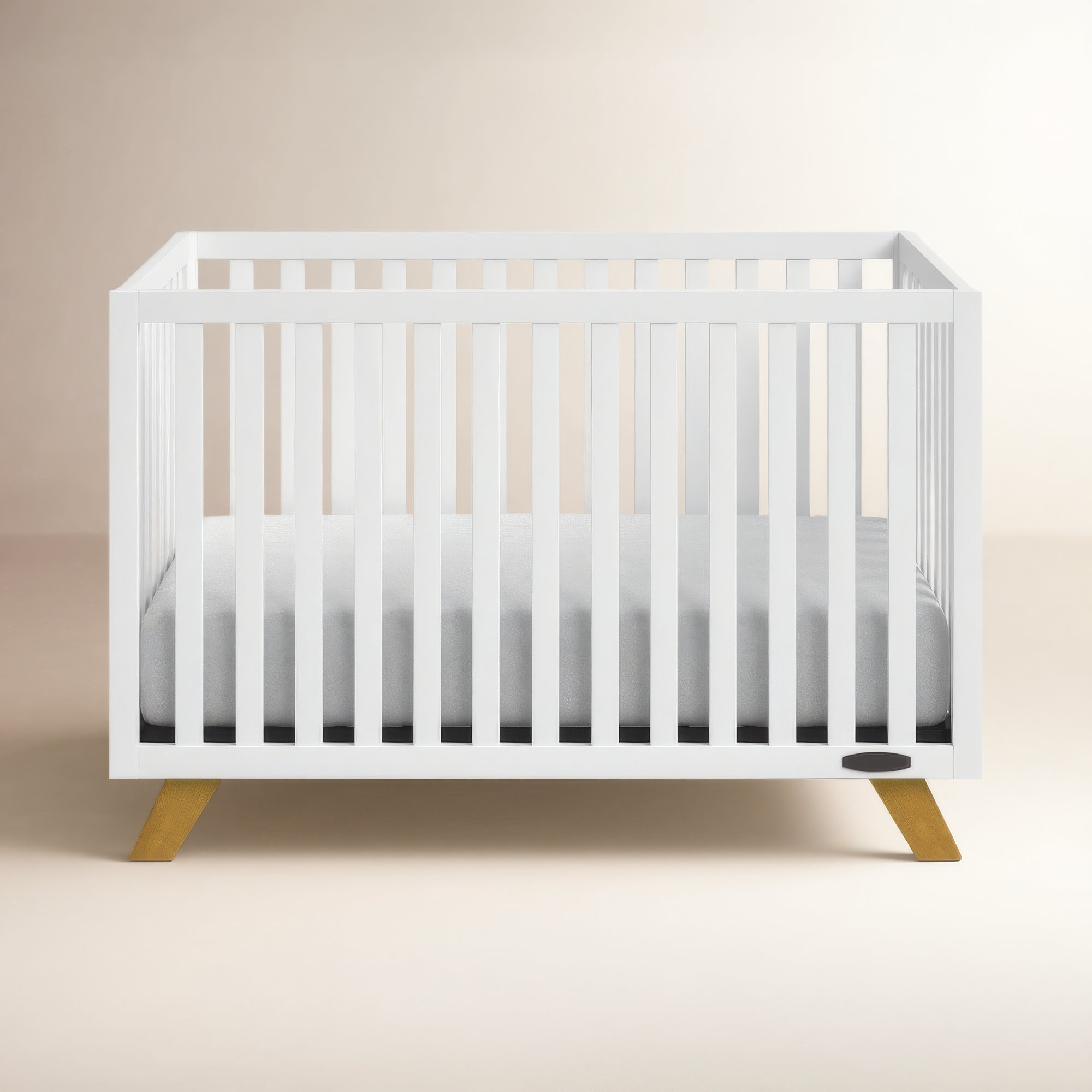 Soho 4 -in-1 Convertible Crib, White/Natural