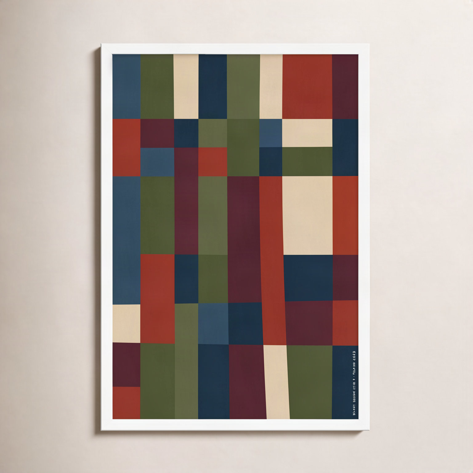 Fragmented Spectrum 5 Print by Romina Gadler, White Framed, 25" H x 17.5" W