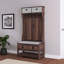 69 In. Black MDF Hall Tree With 6 Hooks And Hinged Lid-108809029