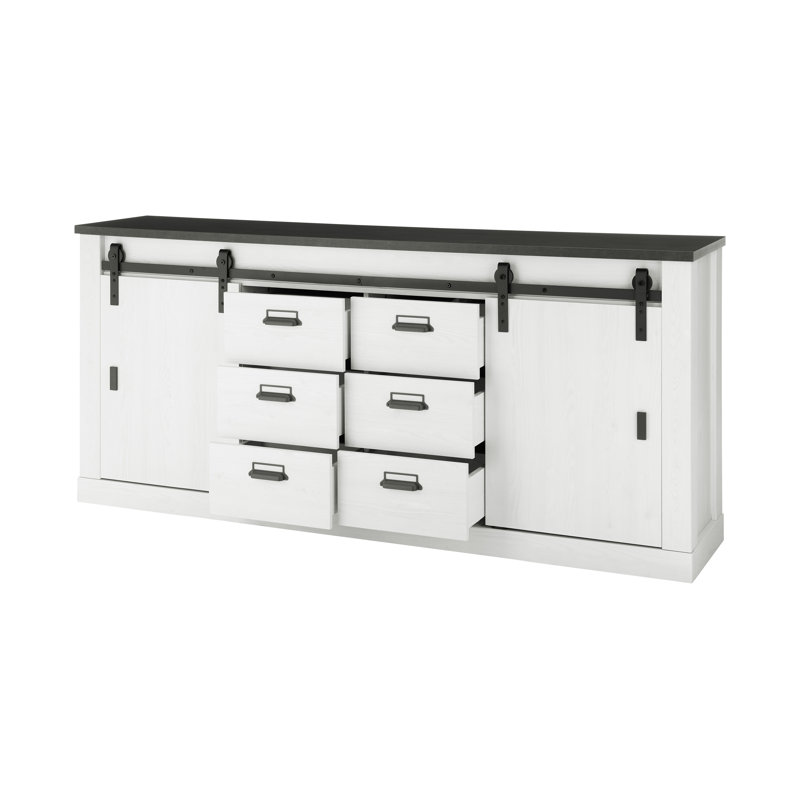 Jackeline 201cm Sideboard, White/Anthracite
