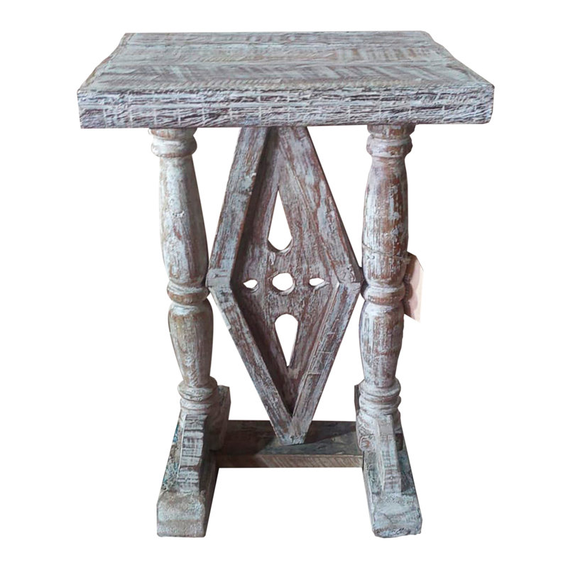 Aonghas Solid Wood Trestle End Table