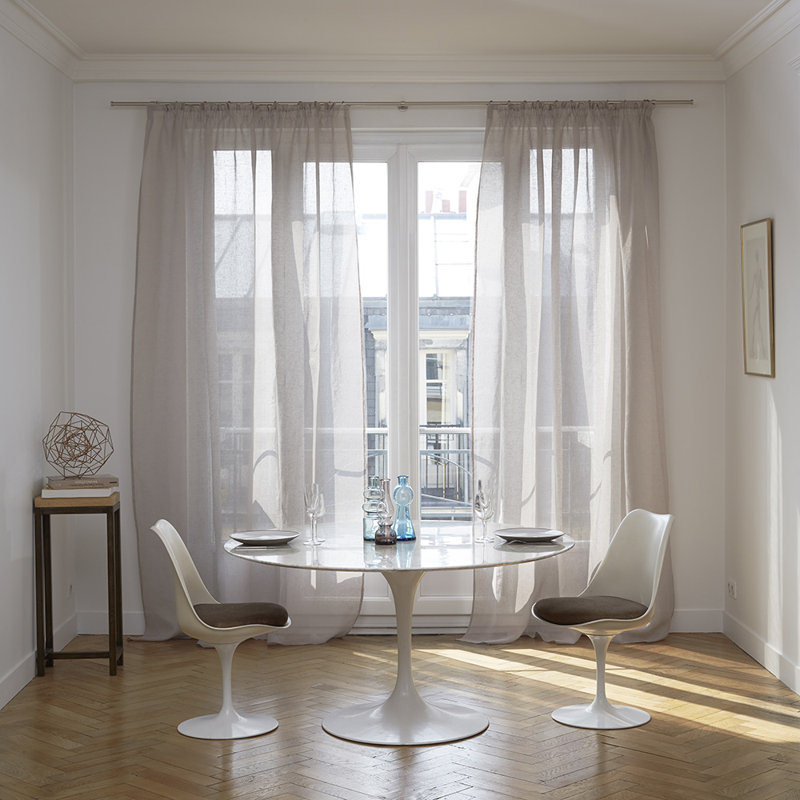 Heaton Sheer Single Curtain Panel, Light Grey, 145 W x 280 D cm