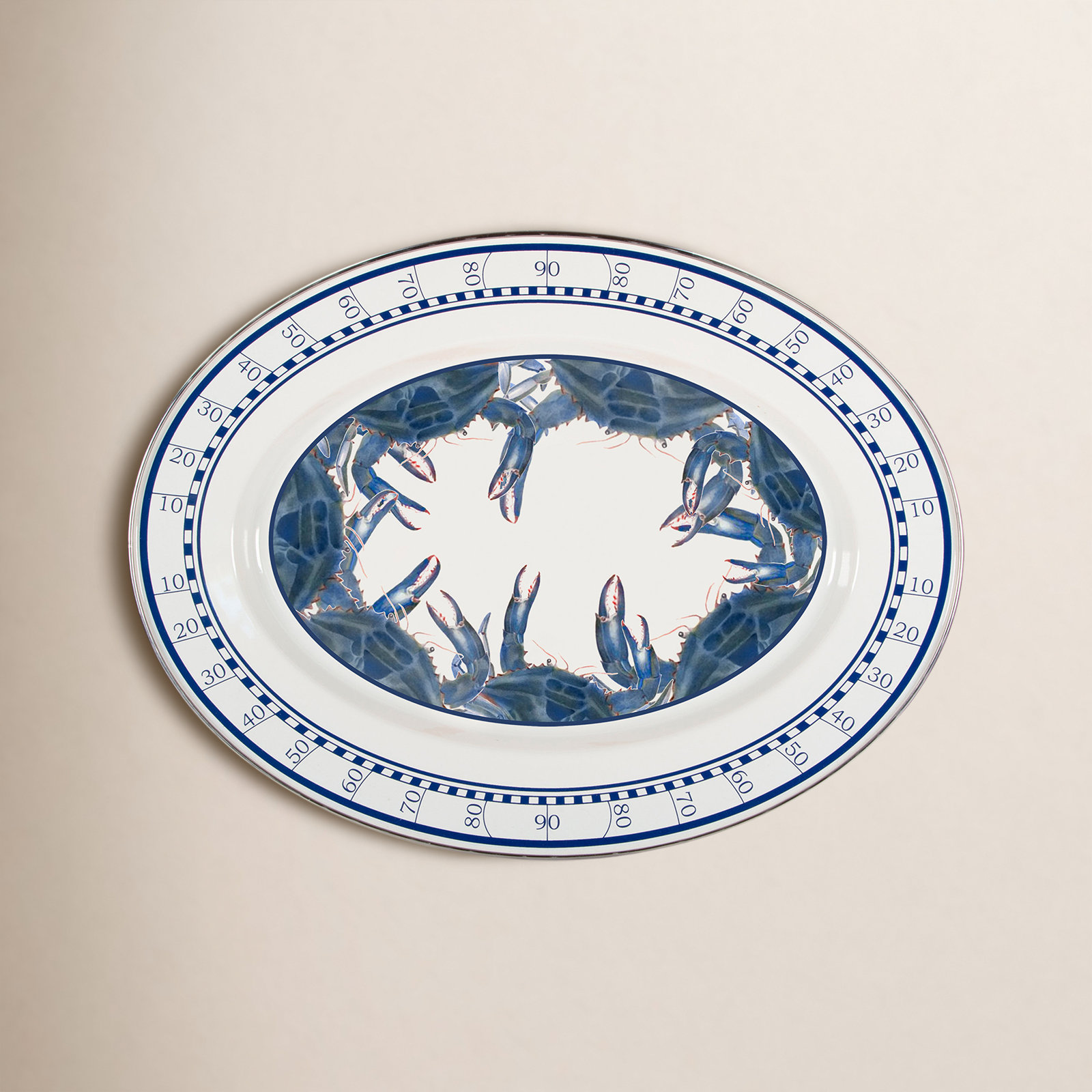Blue Crab Enamel Platter