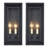 15" Classical Outdoor Wall Light With Glass Shade, Rectangular Wall Sconce In Matte Black，Waterproof