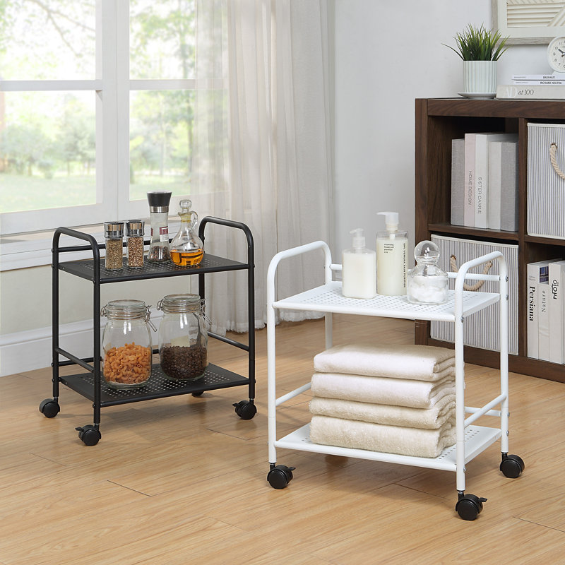19.49'' H x 16.93'' W Utility Cart with Wheels, Black