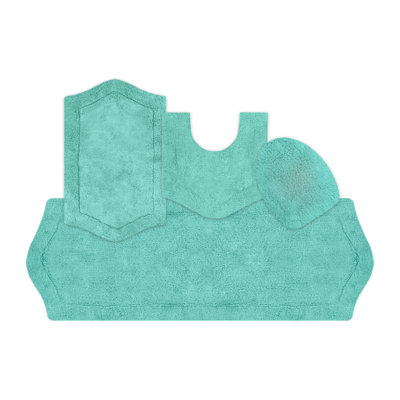 Ensemble de tapis de bain 4 pièces avec couvercle Waterford, séchage rapide, tapis lavables à la machine, absorbant