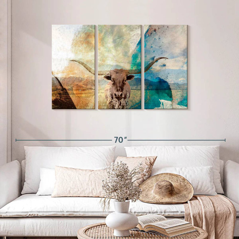 Brampt Abstract Longhorn, 28" H x 45" W