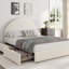 Lit plateforme avec tiroirs de rangement et tête de lit tapissier ronde, cadre de lit en tissu Boucle moderne, aucun sommier nécessaire-1216888814-1216888813