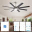 66 Inch Modern Ceiling Fan With Lights And Smart Remote Control 6 Speed Reversible Noiseless DC Motor For Indoor-693224750-693224751