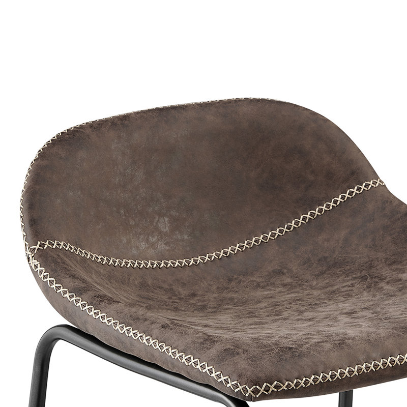 Upholstered Counter Stool, Vintage Coffee Brown