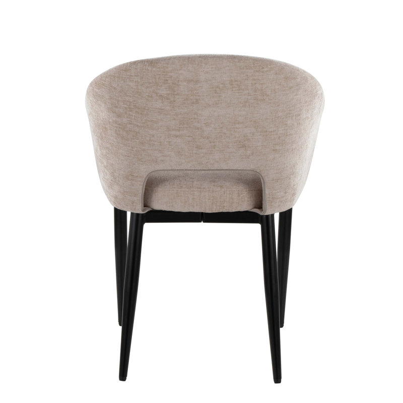 Chaise en métal et tissu léger à hauteur fixe, Brun pâle