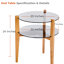 Table de bout ronde à deux niveaux avec tablettes en verre trempé et pieds en bois d'hévéa Magnum-1795737544