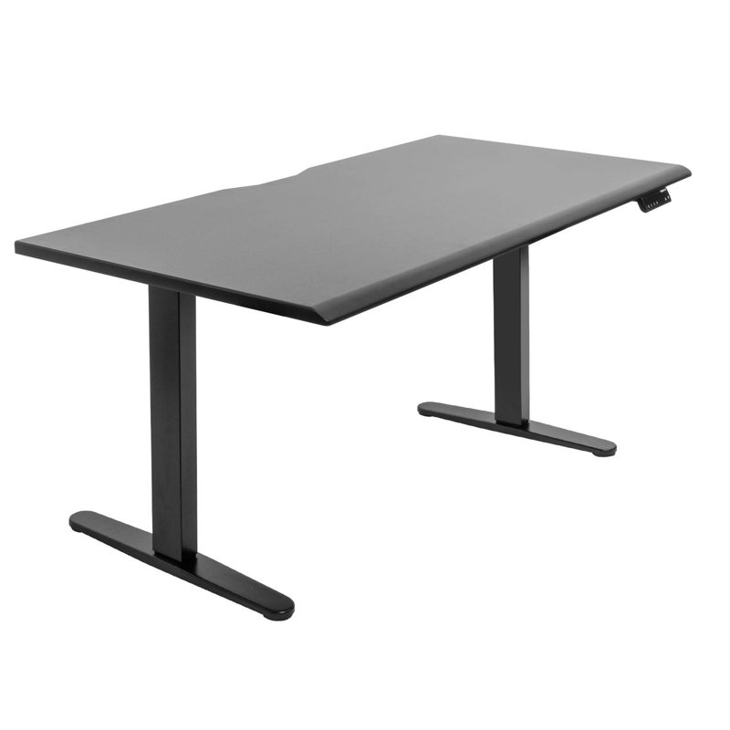 Dual Motor Electric Standing Desk With  Tabletop -, 48.20" H x 60" W x 29.50" D, Black/Black