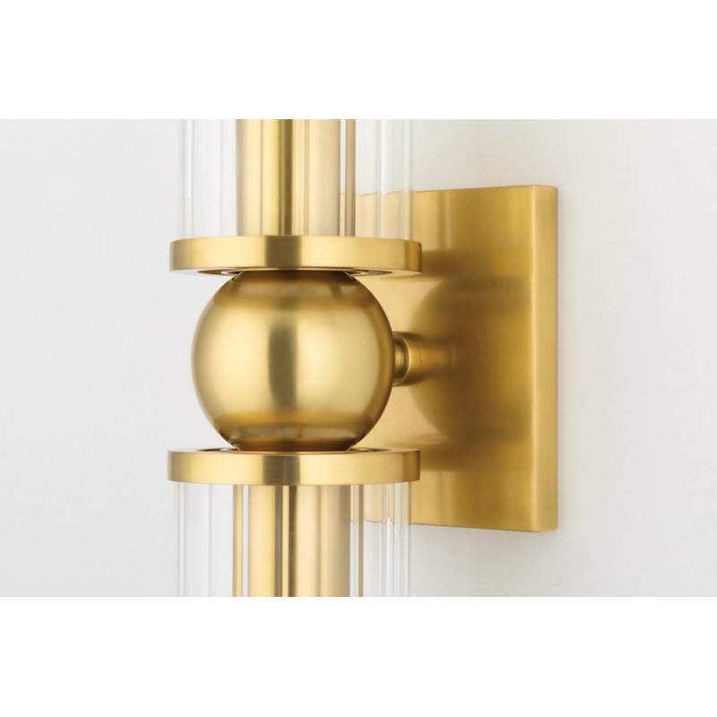 Malone 2 Light Wall Sconce, Aged Brass