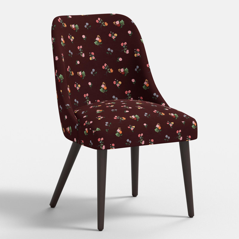 Clare Dining Chair In Ditsy Dahlia Burgundy, Ditsy Dahlia Burgundy