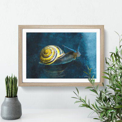 Yellow Snail - Picture Frame Graphic Art