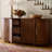 American-Style Vintage Oak Semi-Circular Storage Side Cabinet