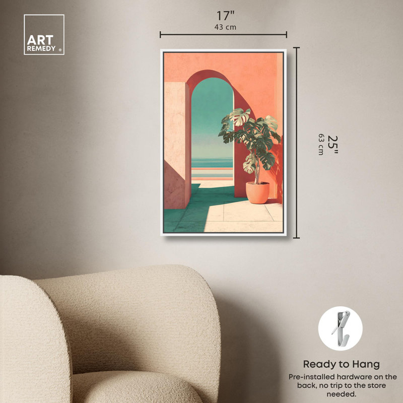 «Breeze Pathway», reproduction d'art sur toile par Art Remedy, cadre blanc, 16 x 24, H 25 po x l 17 po, Cadre blanc