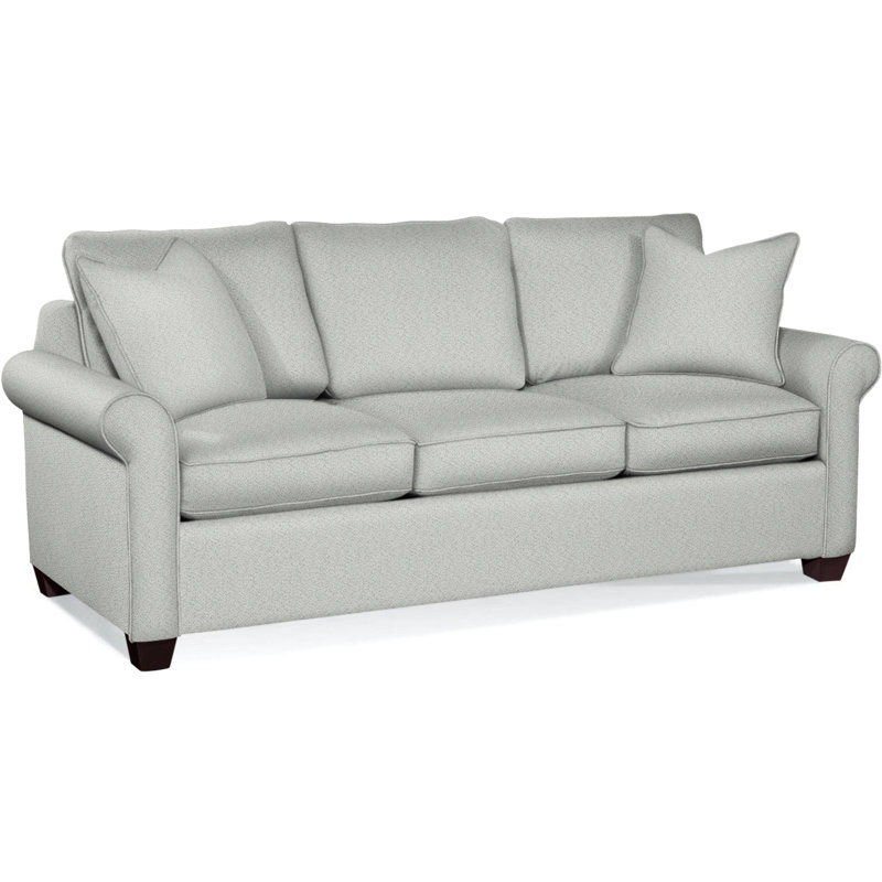 Park Lane Upholstered 81'' Sofa, Java Finish, Beige Sugar Performance; 0863-93