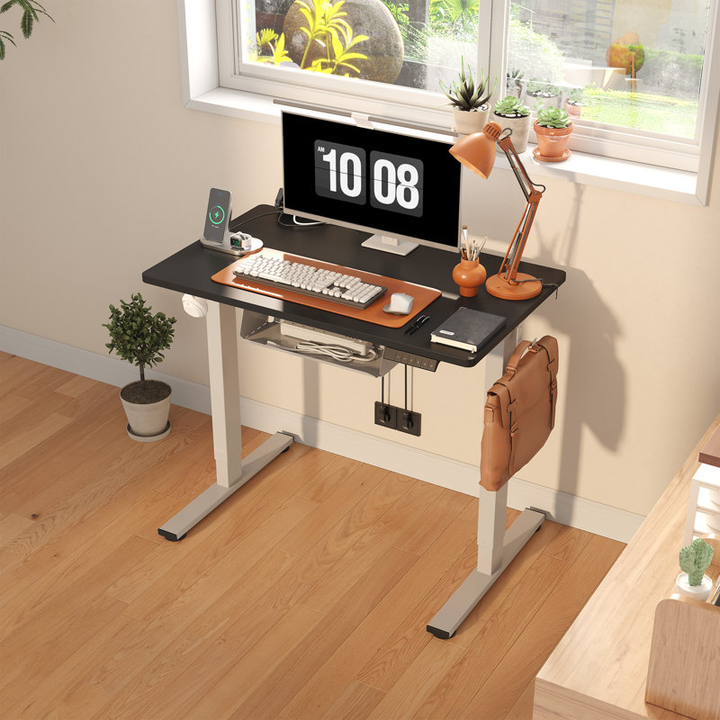 Bureau debout à hauteur ajustable Home Office, Noir / gris