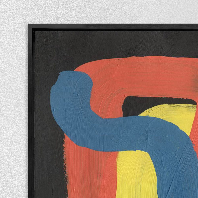 «Colored Shapes On Black III» par Ryan Brown, H 41,5 po x l 31,5 po