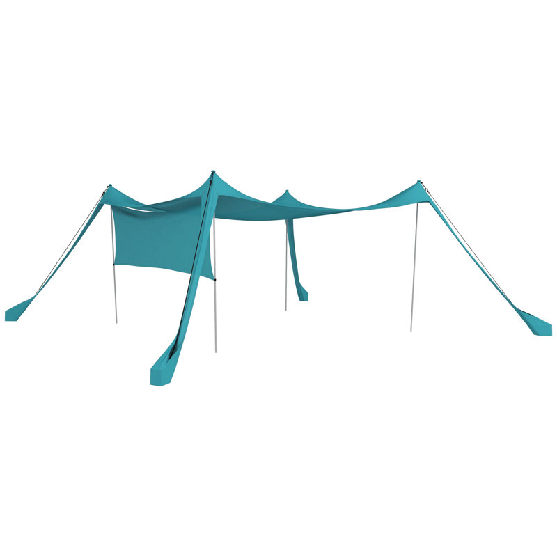 Dakota Fields Polyester-ammonia Cover Retractable Patio Awning,Freestanding Awning, Turquoise