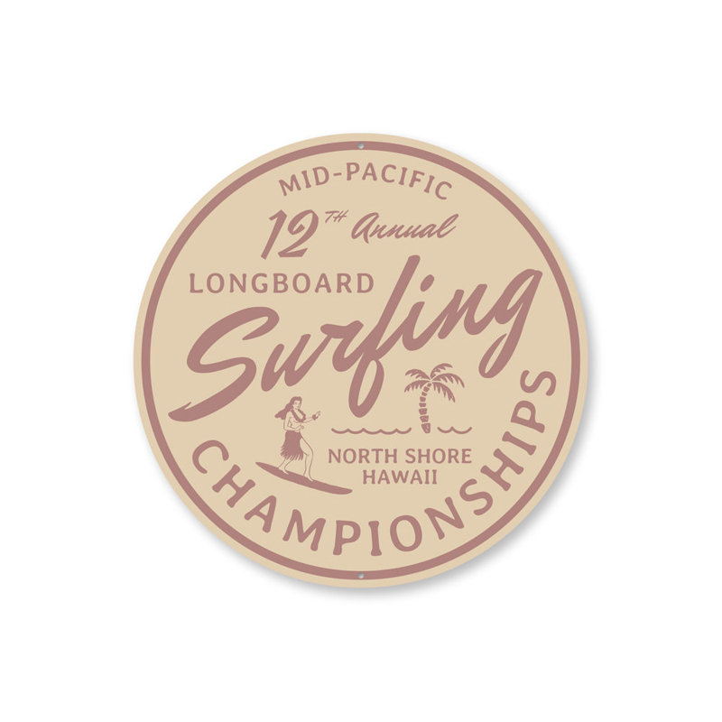 Panneau en aluminium Surfing Championnats, H 12 po x l 12 po x P 0,04 po