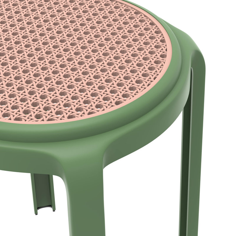 Tabouret rond en plastique empilable Alysoun, Vert