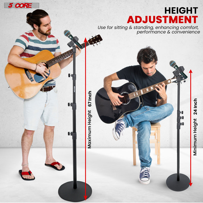 5 Core Mic Stand Floor Height Adjustable Universal Heavy Duty Microphone Stands