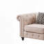 Fauteuil d'appoint capitonné beige avec coussin-746084584