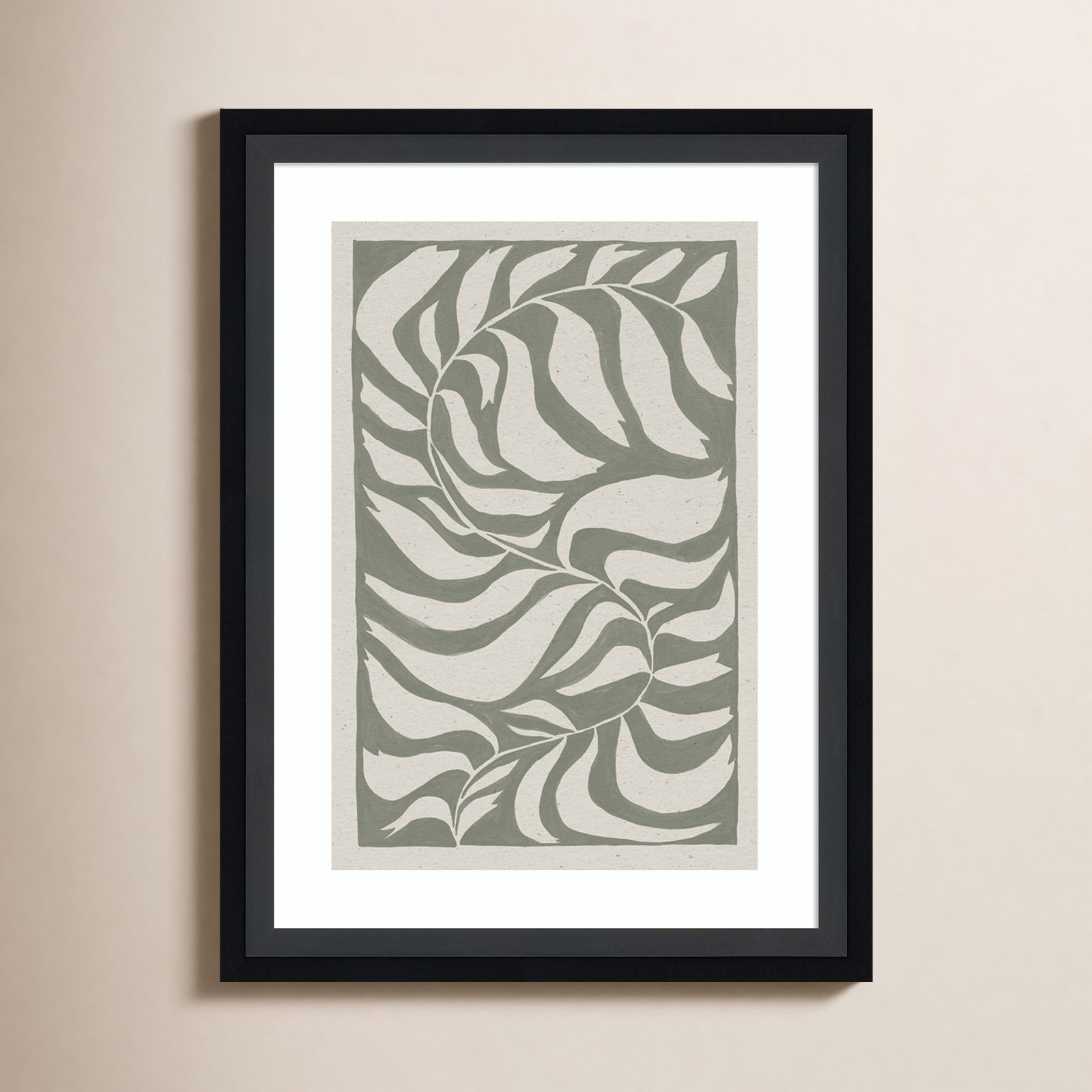 Winding Vine Print by Moira Hershey, 13" H x 10" W x 2" D, Black