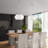 5 Light Brushed Nickel Pendant Chandelier With Hand Crafted Off-White Fabric Hardback Shades