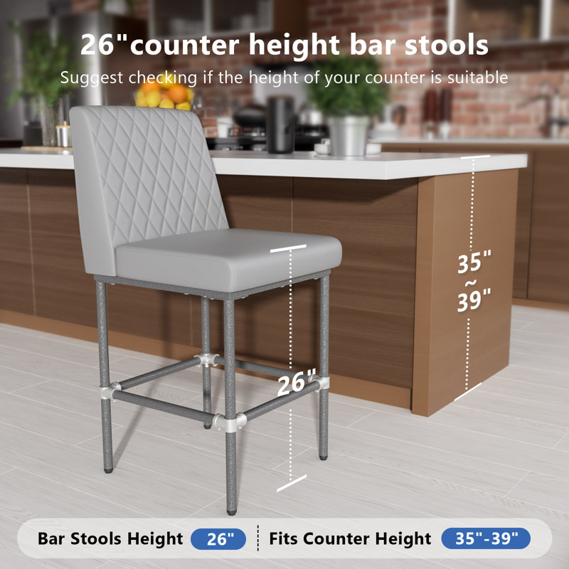 Terrey 24'' Counter Stool, Gray