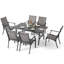 Ensemble de salle à manger de patio 7 pièces, chaises en aluminium Textilene, table avec plateau en aluminium-920589489-920589491