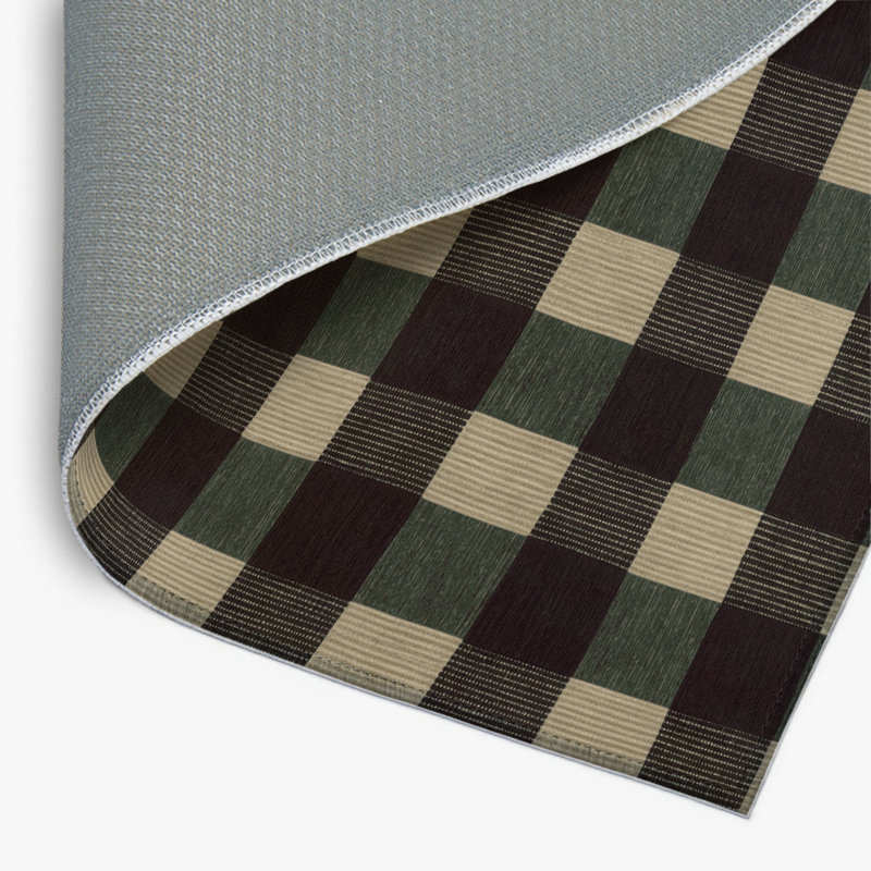 Tapis d'intérieur et d'extérieur à carreaux brun, Rectangulaire 2 pi x 3 pi