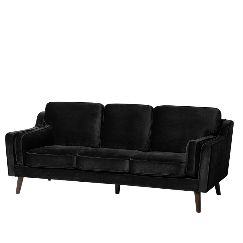 Forsyth 3 Seater Velvet Sofa, Black