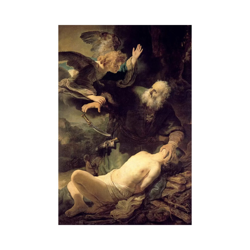 The Sacrifice Of Abraham, 1635 by Rembrandt Van Rijn - Wrapped Canvas Painting, 20.32 cm H x 30.48 cm W
