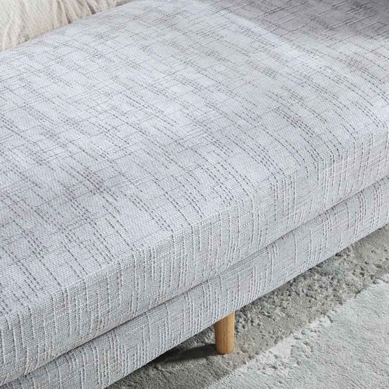 Canapé-lit en chenille avec 2 traversins, Gris, Gris