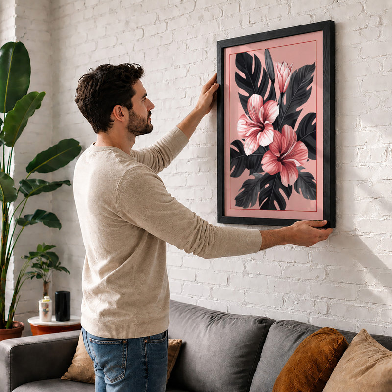 Delicate Blooms Botanical - Framed Print, Oak, A4 - 29.7 x 21.0 cm