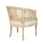 Fauteuil d'appoint beige naturel avec attrait campagnard français et pieds rembourrés, structure en bois d'hévéa classique-271687256