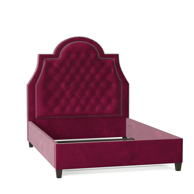 Lit tapissier standard Amanda, Grand, Sienne 69, Acajou brun
