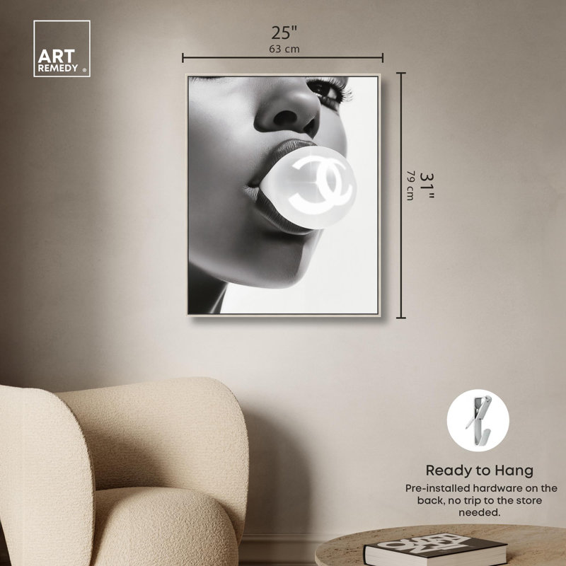 Impression sur toile Bubble Gum Pop par Art Remedy, Encadrement argenté, H 31 po x l 25 po