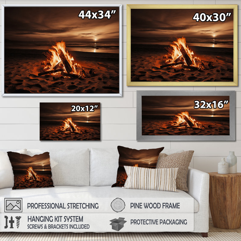 " Beachside Fir At Sunset I ", Wrapped Canvas, 34" H x 44" W x 1.5" D