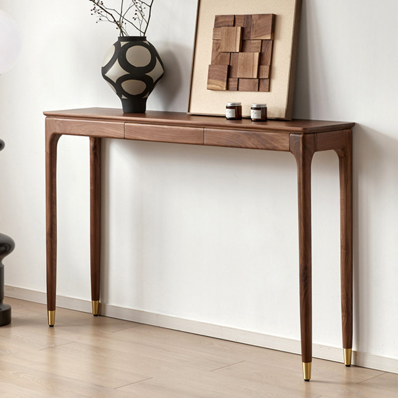Nouvelle table d'entrée en bois massif de style chinois., H 35,4 po x l 54,3 po x P 13,6 po