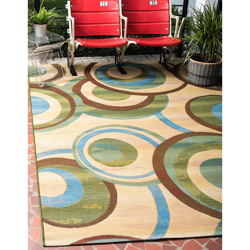Tapis extérieur couleur véranda tourbillonnant, Rectangle 10 pi x 12 pi